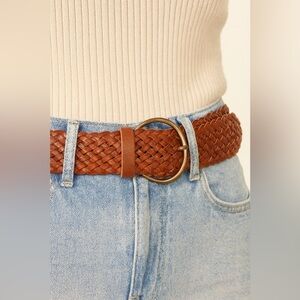 Gap‎ Tan Leather Oversized Woven Belt Sz. S